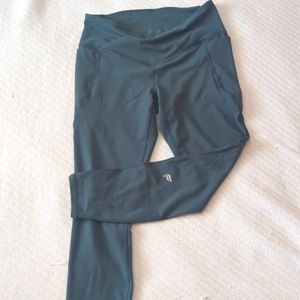 Sage Green Fabletics 7/8 leggings crossover waist size M